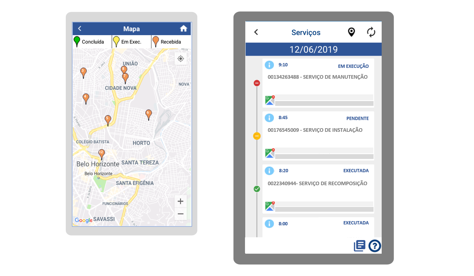 Aplicativo de Execução para supervisores,  vendedores e técnicos de campo.
